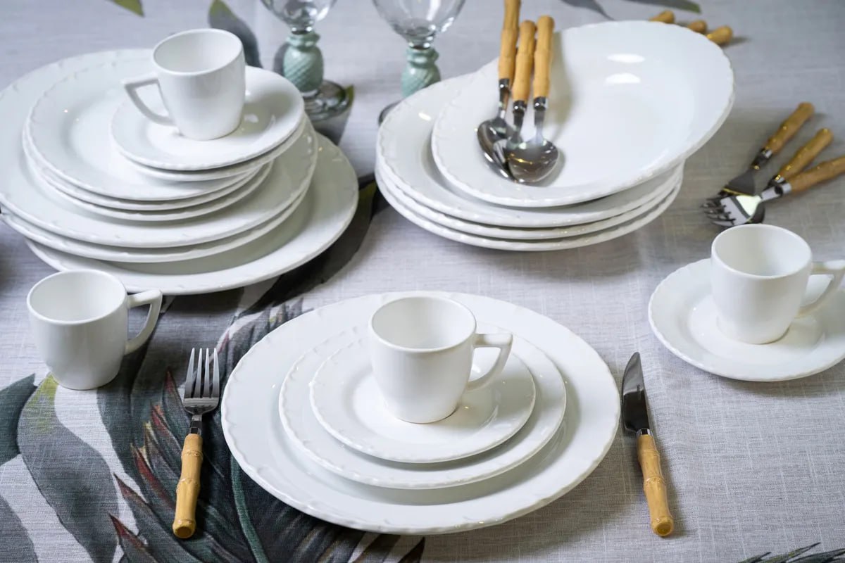Aparelho de Jantar 20 peças Branco Paris de Cerâmica – Scalla Cerâmica