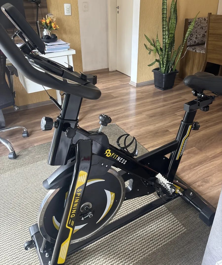 Bicicleta Ergométrica Academia Preta/laranja 13kg De Inércia