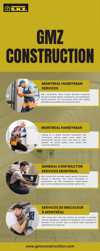 GMZ Construction offers trusted Montreal handyman services including repairs, maintenance, and installations. Serving Montreal and surrounding areas with reliable, affordable and professional service every time. Visit us: https://gmzconstruction.com/