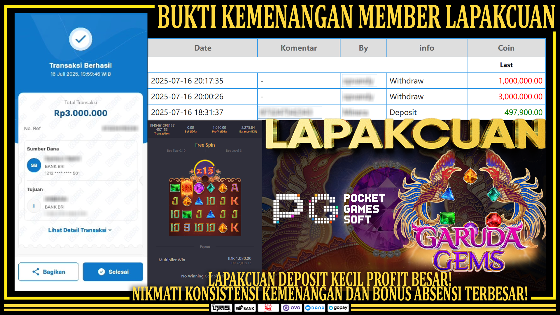 Bukti Kemenangan Member