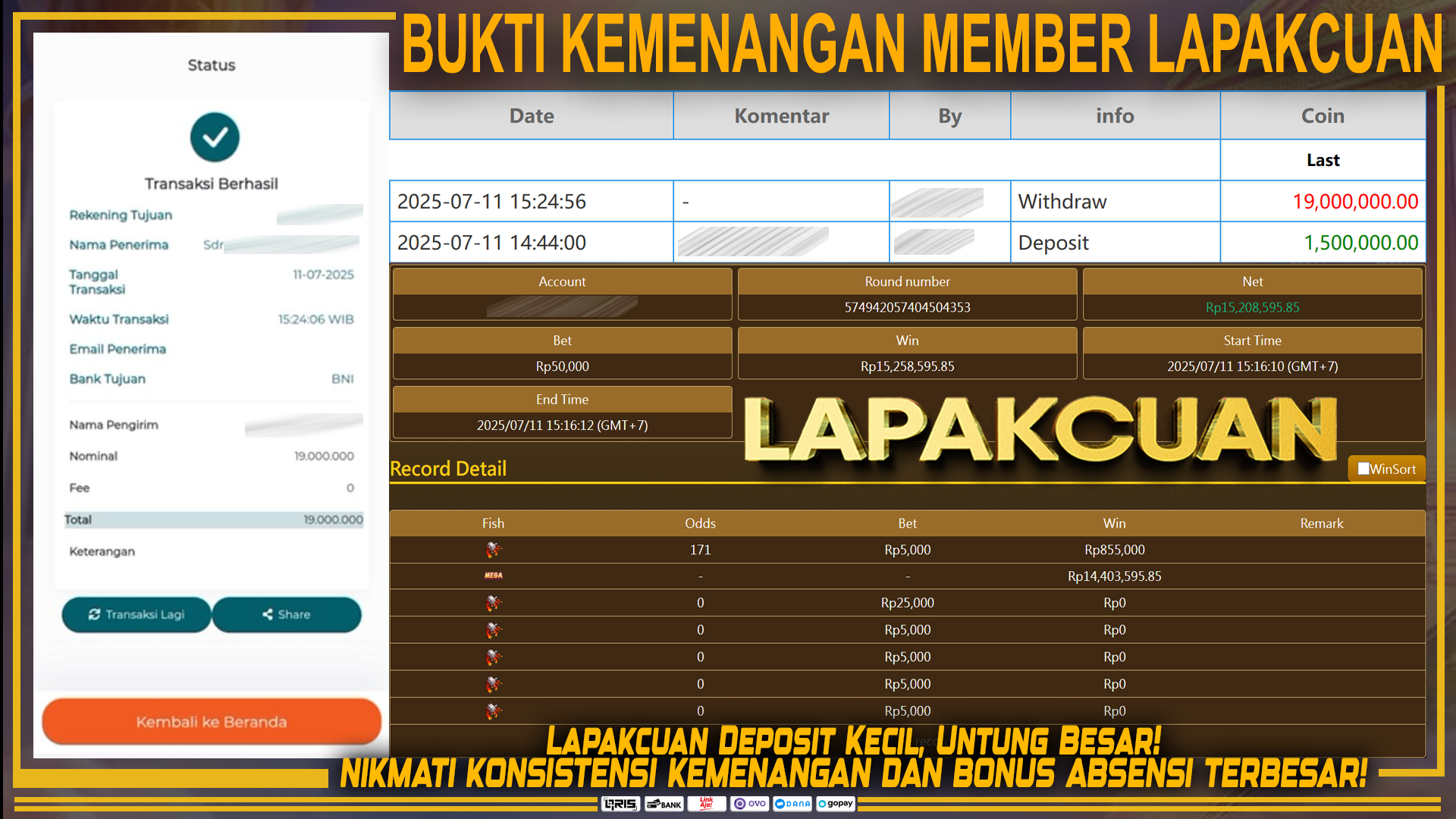 Bukti Kemenangan Member