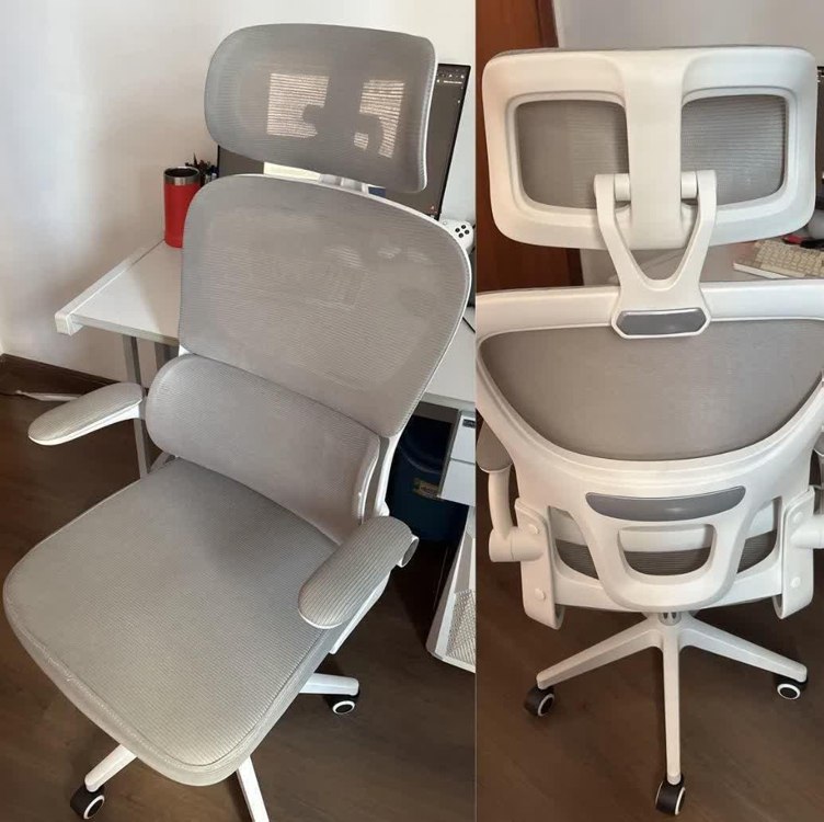 Cadeira escritório ergonômica g500 luvinco cor cinza com suporte lombar estofado Mmesh gerencial
