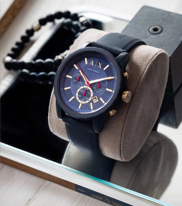 Relógio masculino Armani Exchange com cronógrafo com pulseira de couro, aço ou silicone Relógio masculino Armani Exchange com cronógrafo com pulseira de couro, aço ou silicone