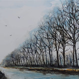 Watercolor hand drawn nature landscape illustration