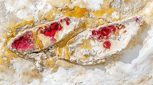 Red paint, weathered wall, outdoor, sunlit texture, design element.jpg