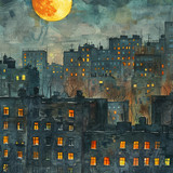 watercolor moon illustration 6