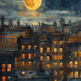 watercolor moon illustration 4