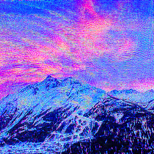 snowy mountain sunse