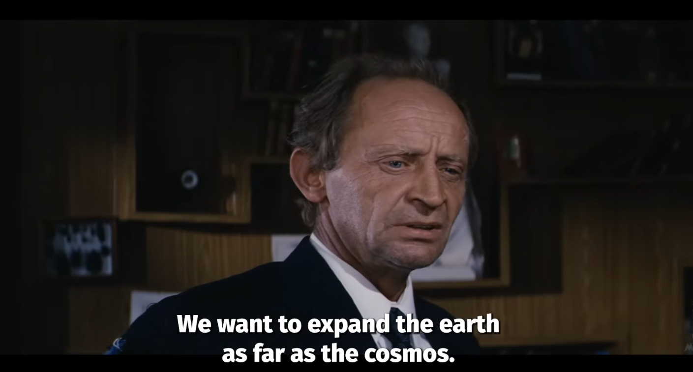 "我们根本不想征服宇宙，我们只想把地球的边界，延伸到宇宙的尽头"