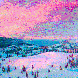 sunset snow