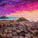 rocky shore sunset