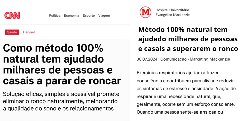 Notícias sobre o método do ronco