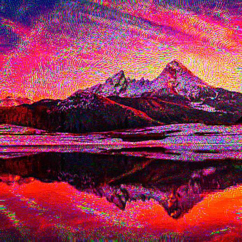 observing the alps at sunset