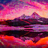 observing the alps at sunset