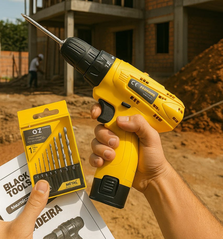 Furadeira Parafusadeira À Bateria 12v C/ Acessórios