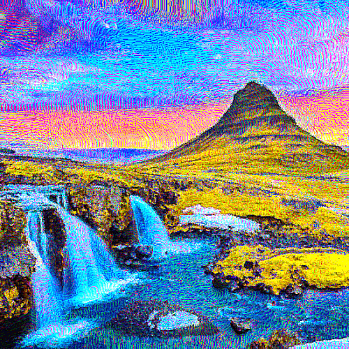 waterfall sunset mtn iceland.gif