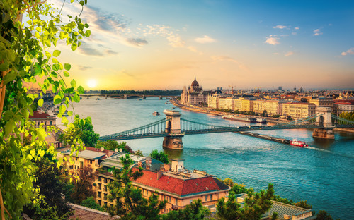 View of Budapest landmarks at beautiful sunset.jpg