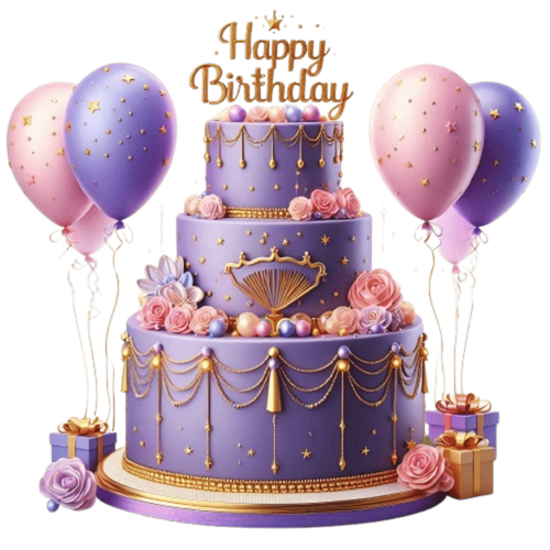 —Pngtree—happy birthday cake with purple 18496501.png