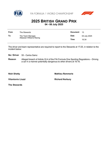 [British GP]Doc 13 Summons Car 55 Alleged dangerous driving page 1.png