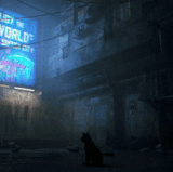 lonely cat rainy alley stray moewalls com(1).gif