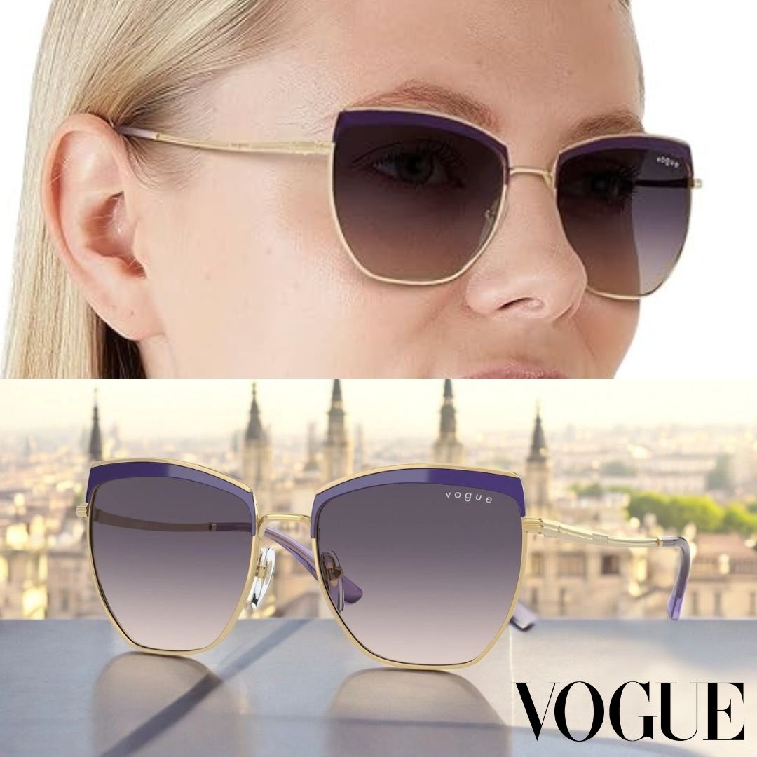 Vogue Eyewear Óculos de sol feminino VO4234S, rosa dégradé cinza escuro, 54 mm