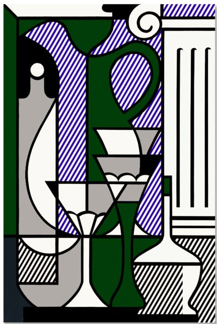 roy lichtenstein purist painting with pitcher, glass and classical column.jpg