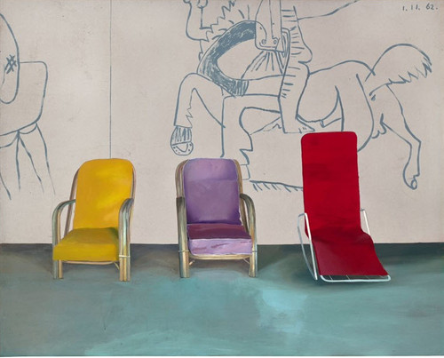david hockney three chairs with a section of a picasso mural.jpg