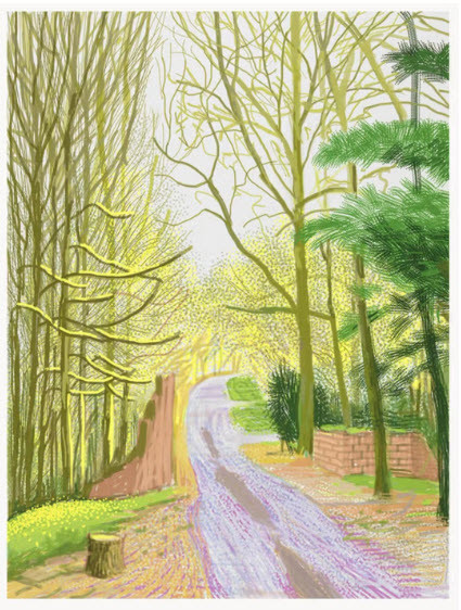 david hockney the arrival of spring in woldgate east yorkshire 30th march 2011.jpg