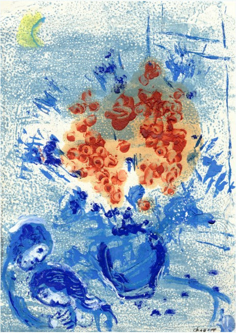marc chagall bouquet rouge aux amoureux sur fond bleu.jpg