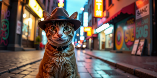 a cool cat with a fedora hat realistic photography detailed portrait sharp focus cinematic lighting .jpg