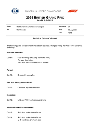 [British GP]Doc 37 Parts and parameters been replaced and or changed during Parc Fermé page 1.png