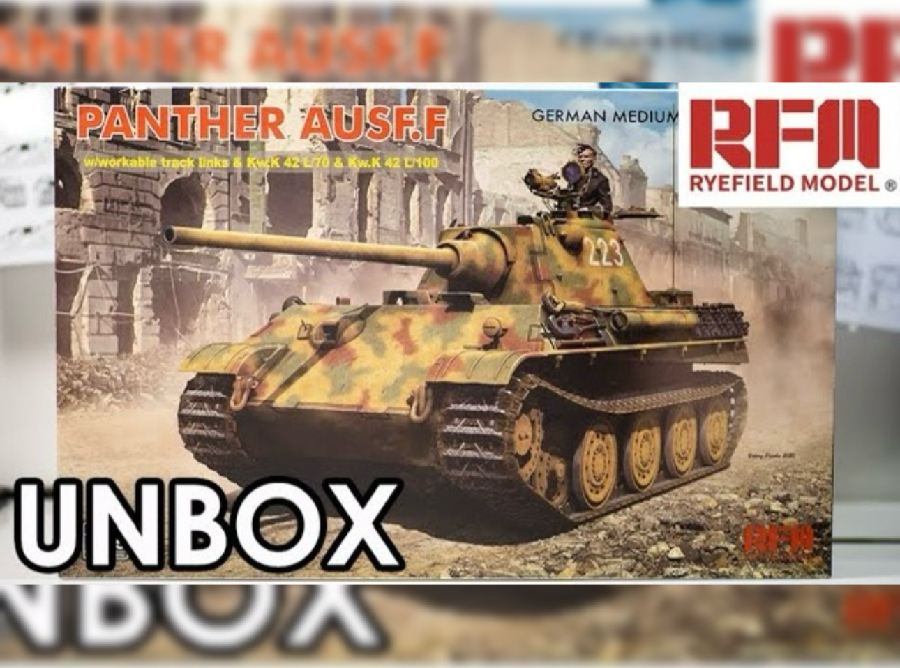 Panther Ausf.F 1/35 Tank Model Kit by Rye Field Model Unbox Panther Ausf.F 1/35 Tank Model Kit by Rye Field Model Unbox