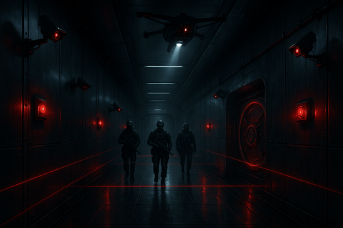 20250817 1846 Futuristic Fortress Infiltration simple compose 01k2wepfb1fnctwfwxsf6qsrh8.png