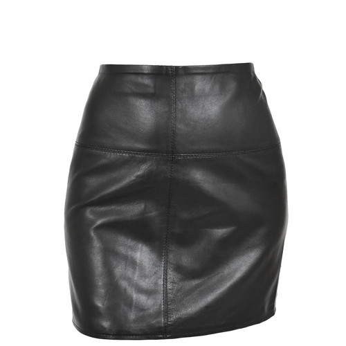 Classic Elegance: Women's Genuine Leather Skirt.jpg