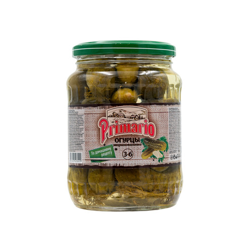 4870005423441 Огурцы Primario Маринованные 3 6 См 700 Г СтБан. .jpg