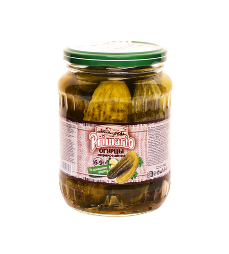 4870005423397 ОГУРЦЫ PRIMARIO МАРИНОВАННЫЕ 6 9 СМ 700 Г СТБАН.png