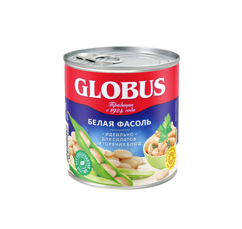 5998304141947 Фасоль Globus Белая 425 Мл ЖБан. .jpg