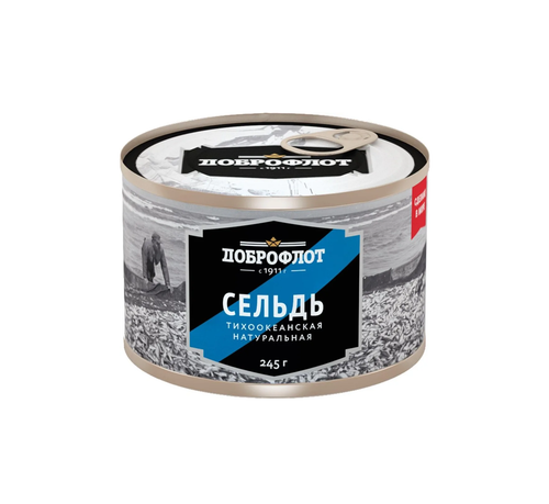 4680009030350 СЕЛЬДЬ ДОБРОФЛОТ ТИХООКЕАНСКАЯ НАТУРАЛЬНАЯ 245 Г Ж БАН.png