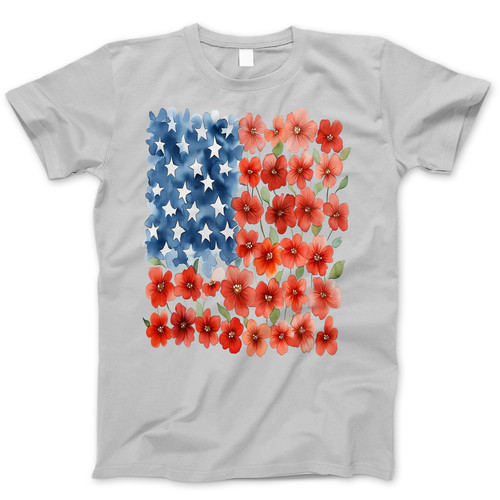 Photograph of four blank t-shirts greys beige and army green. Clipping path included. Ready for your.jpg