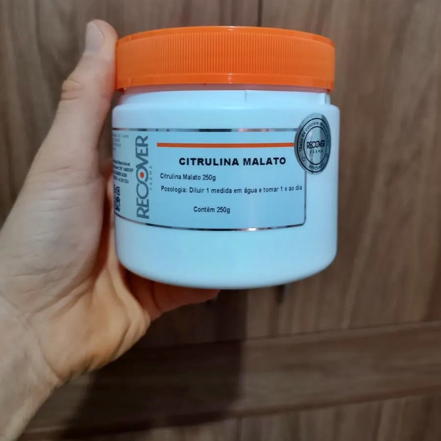 Citrulina Malato Em Pó 100% Pura 250g Vasodilatador E Mais Energia Sabor Natural – Recover Farma
