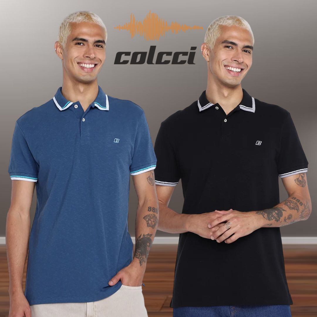Camisa Polo Colcci Frisos Masculina