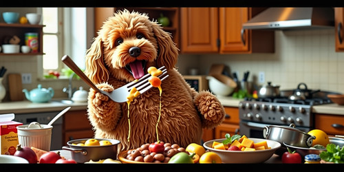  A humorous and unexpected depiction of Big Belly Bob as a mischievous plush labradoodle with an abs.jpg
