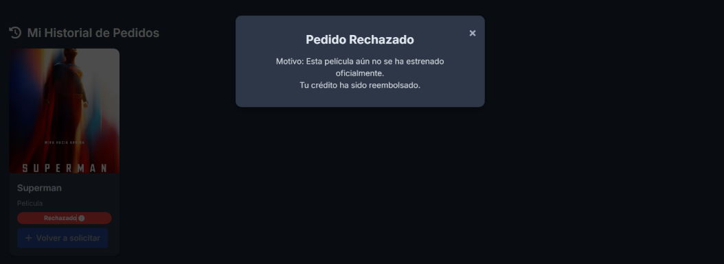 Paso 4: Pedidos Rechazados