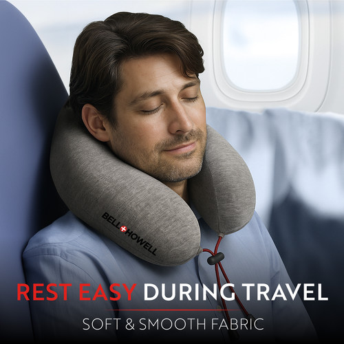 BH11176 Memory Foam Travel Neck Pillow (Gray) AMZ 04.jpg