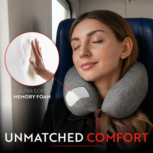BH11176 Memory Foam Travel Neck Pillow (Gray) AMZ 03.jpg
