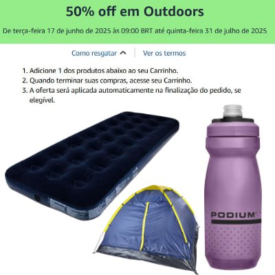 50% off em Outdoors – VÁRIOS PRODUTOS