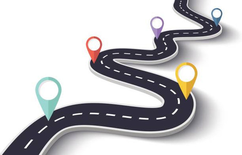 winding road on a white isolated background with pin pointers.jpg