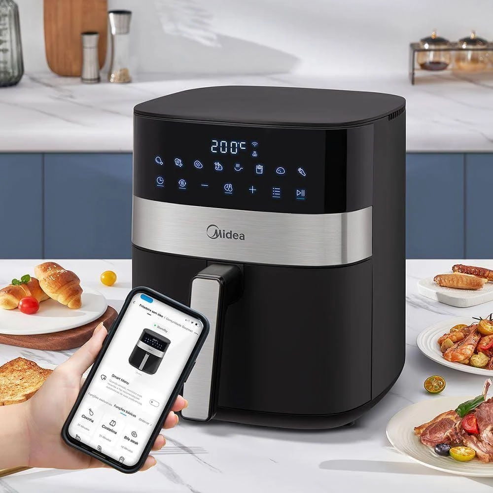 Fritadeira Air Fryer 6l Smart Chef Plus Cor Preta Midea Cor Preto