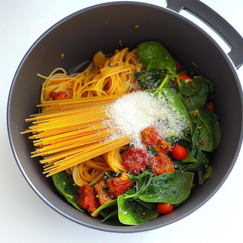 One pot pasta med chorizo tomater og spinat 2.png