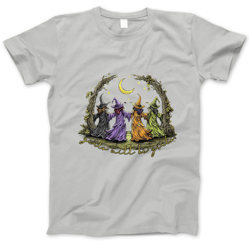 Photograph of four blank t-shirts greys beige and army green. Clipping path included. Ready for your.jpg